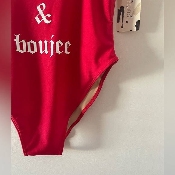 NWT Ravesuits One Piece Red Bathing Suit Swimsuit Bad and Boujee M/L - Picture 5 of 12